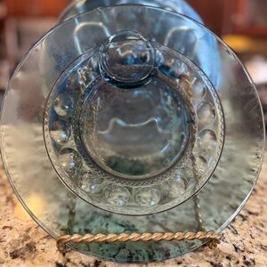 MCM | Set of 4 Rare Blue Indiana Glass Plates